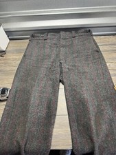 VTG Woolrich Wool Nylon Trousers Men 38x28 Gray Malone Thick Heavy Pants 1990