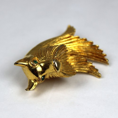 Vintage Scottish Terrier Brosche Lind-Gal goldfarben Hund grün Strass 1,75" - Bild 4 von 10