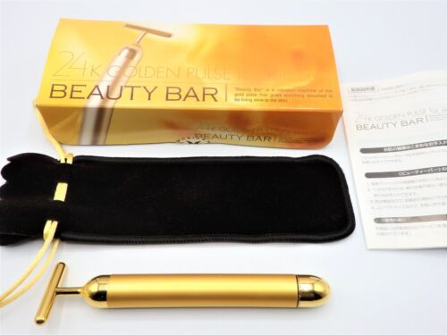 Beauty Bar 24K Golden Pulse SKIN CARE Gold Facial Roller for Anti-Aging Japan - Afbeelding 1 van 13