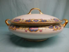 LIMOGES, produced by Jean Boyer, Covered Vegetable Serving Dish, ca. 1920-1949