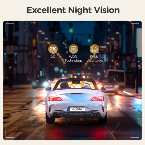 ARPHA 2K Front Video Recorder Dash Cam WiFi GPS Voice Control 1080P Night Vision - Picture 8 of 13