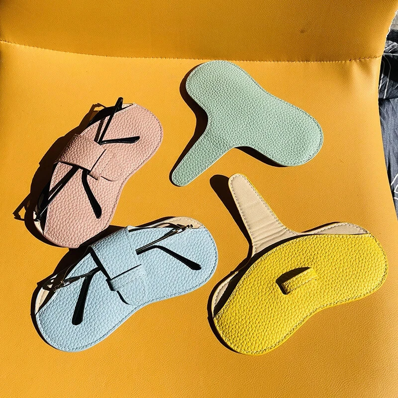 Estuche de cuero suave para gafas Mujeres Bolsa de viaje Gafas de sol Caja Soporte para gafas lisas Foto 3 de 4
