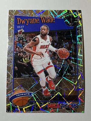 2019 Hoops Premium Stock Dwayne Wade Tribute Lazer Prizm Miami Heat