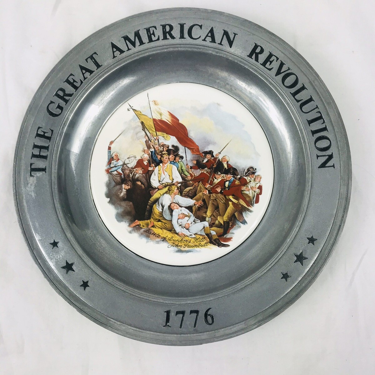Great American Revolution 1776 Bicentennial Pewter Plate Battle of