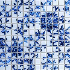 11PCS blue and white parquet glass mosaic kit...