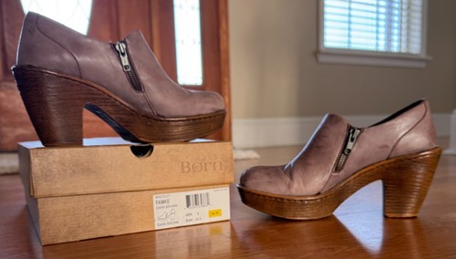 Born W82527 Famke Dk Brown 9, leather zippered ankle bootie pre-owned/ excellent - Picture 20 of 20