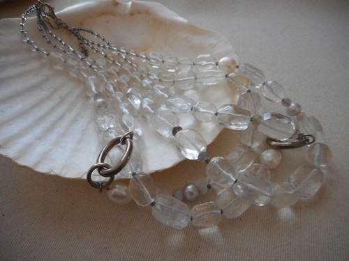 Silpada Sterling Glass Pearl Agate Bead "White Heat" Necklace N1789 757502 - Picture 8 of 11