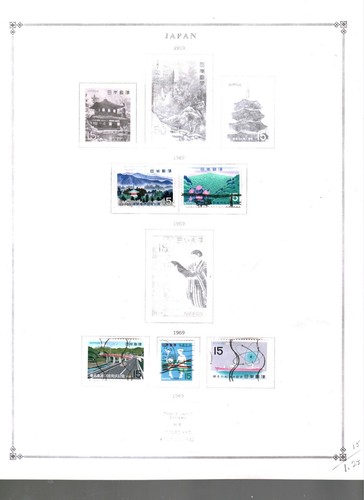 Collection, JAPAN Part B Scott Album Page, 1942/1975, Cat $115, Mint & Used - Picture 15 of 24