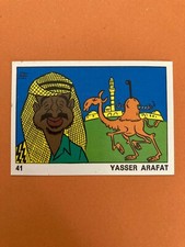 PANINI ALBUM OK VIP YASSER ARAFAT NO. 41 1973 NEW WITH VELINA NEW MINT AMAZING