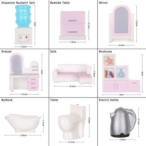 Dollhouse Miniature Furniture Dolls Accessories Mini Furnishing Scene Model - Picture 3 of 23