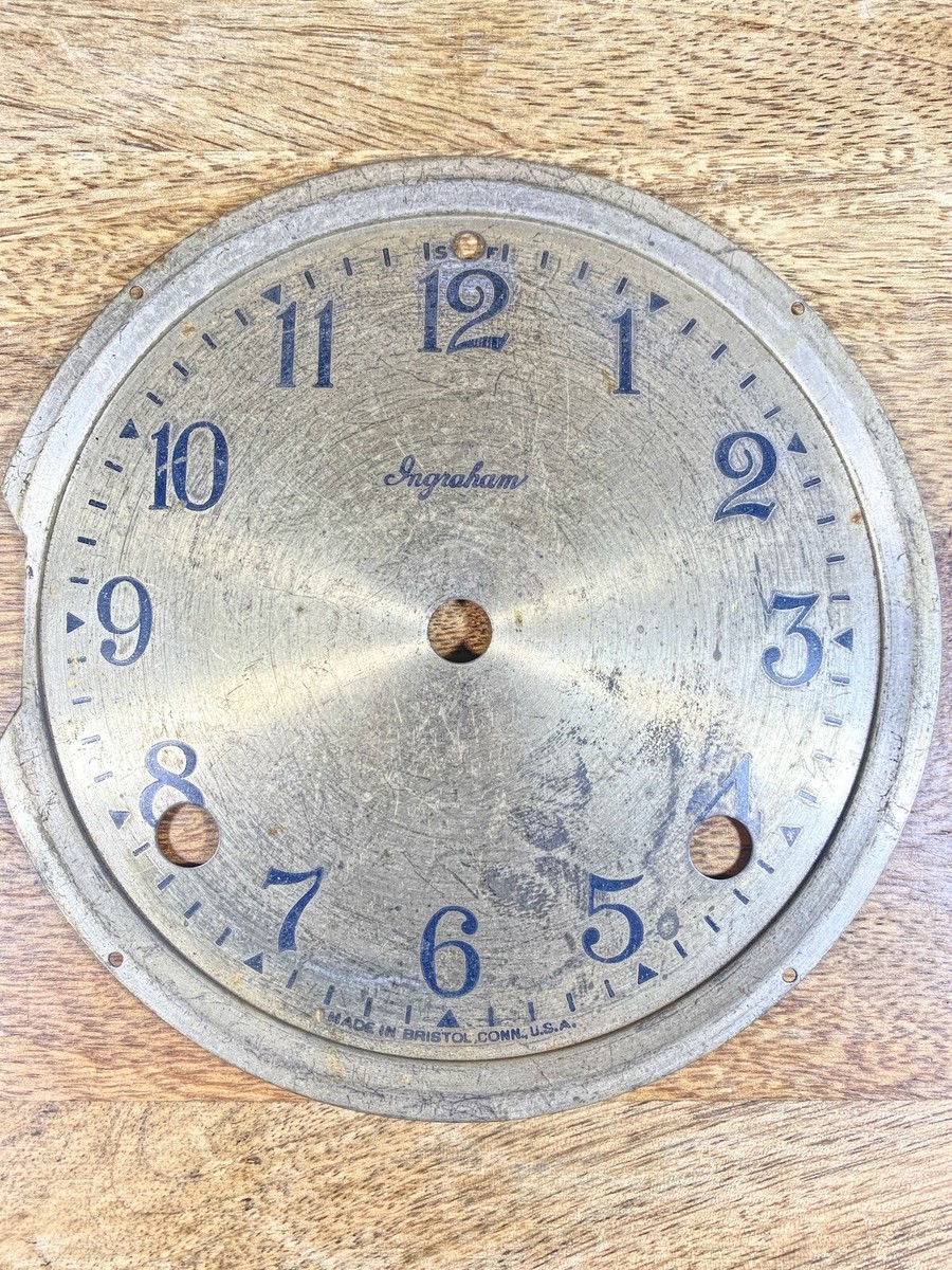 Old Ingraham Clock Movement Dial Pan (KD010)