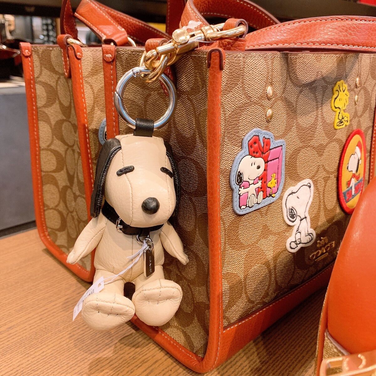 NWT Coach X Peanuts Snoopy Collectible Bag Charm/ Keychain In Signature  Canvas