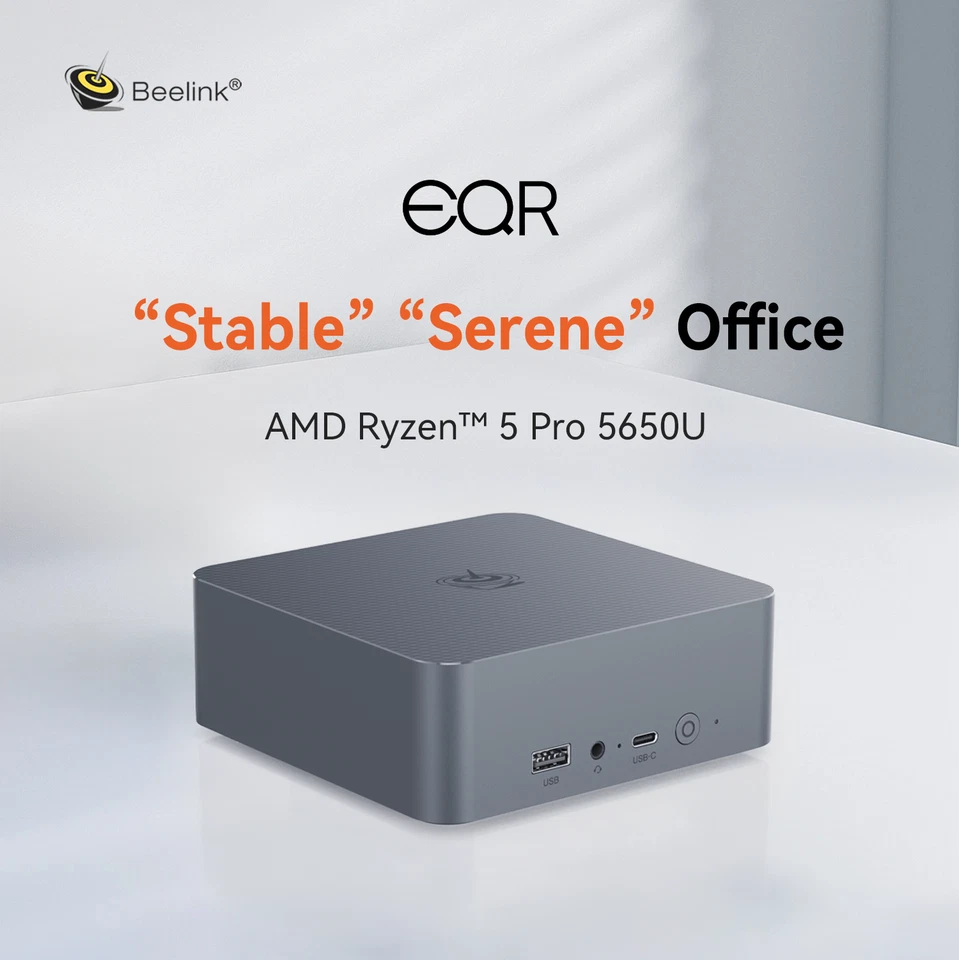 Beelink Mini Pc EQR5 AMD Ryzen5 5650U RAM-16GB SSD-500GB DDR4 MAX 4.2GHz(6C/12T) - Image 2 of 4