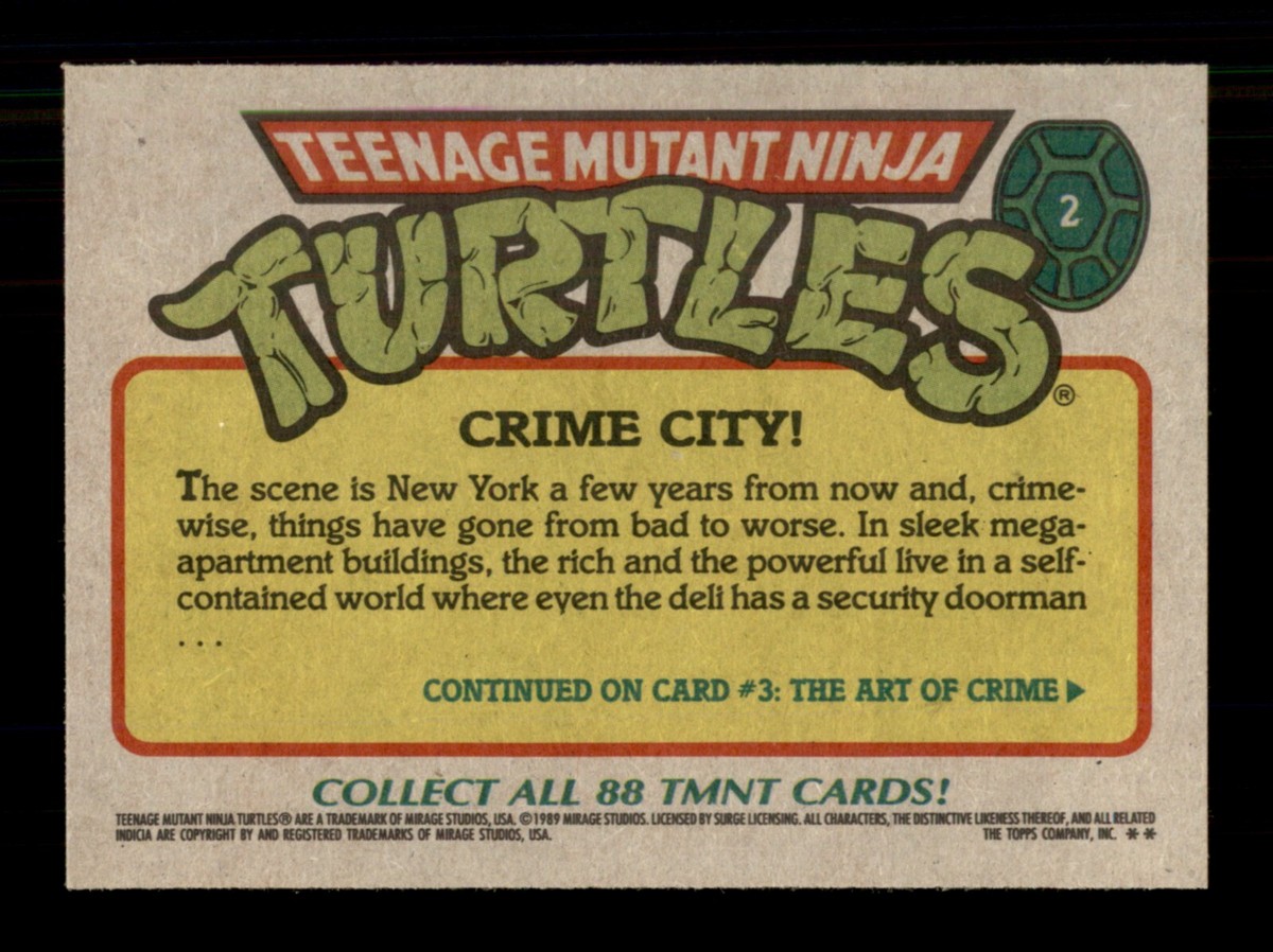 1989 TOPPS TEENAGE MUTANT NINJA TURTLES CARDS & STICKERS / SEE