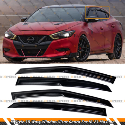 M STYLE 3D WAVY JDM WINDOW VISOR RAIN GUARD DEFLECTOR FOR 2016-23