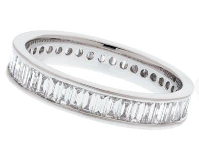 1,15ct F VS Baguetteschliff Diamant Full Eternity / Ehering in 18kt Weißgold
