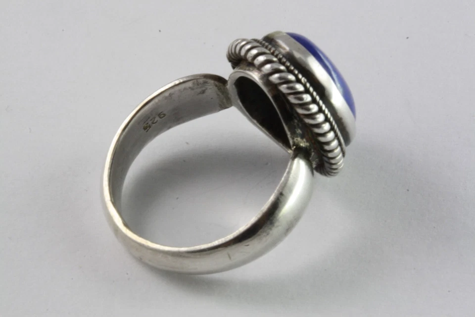 Design Lapislazzuli Anello Donna Anello IN Argento 925 Vero Argento / 560 - Immagine 4 di 4