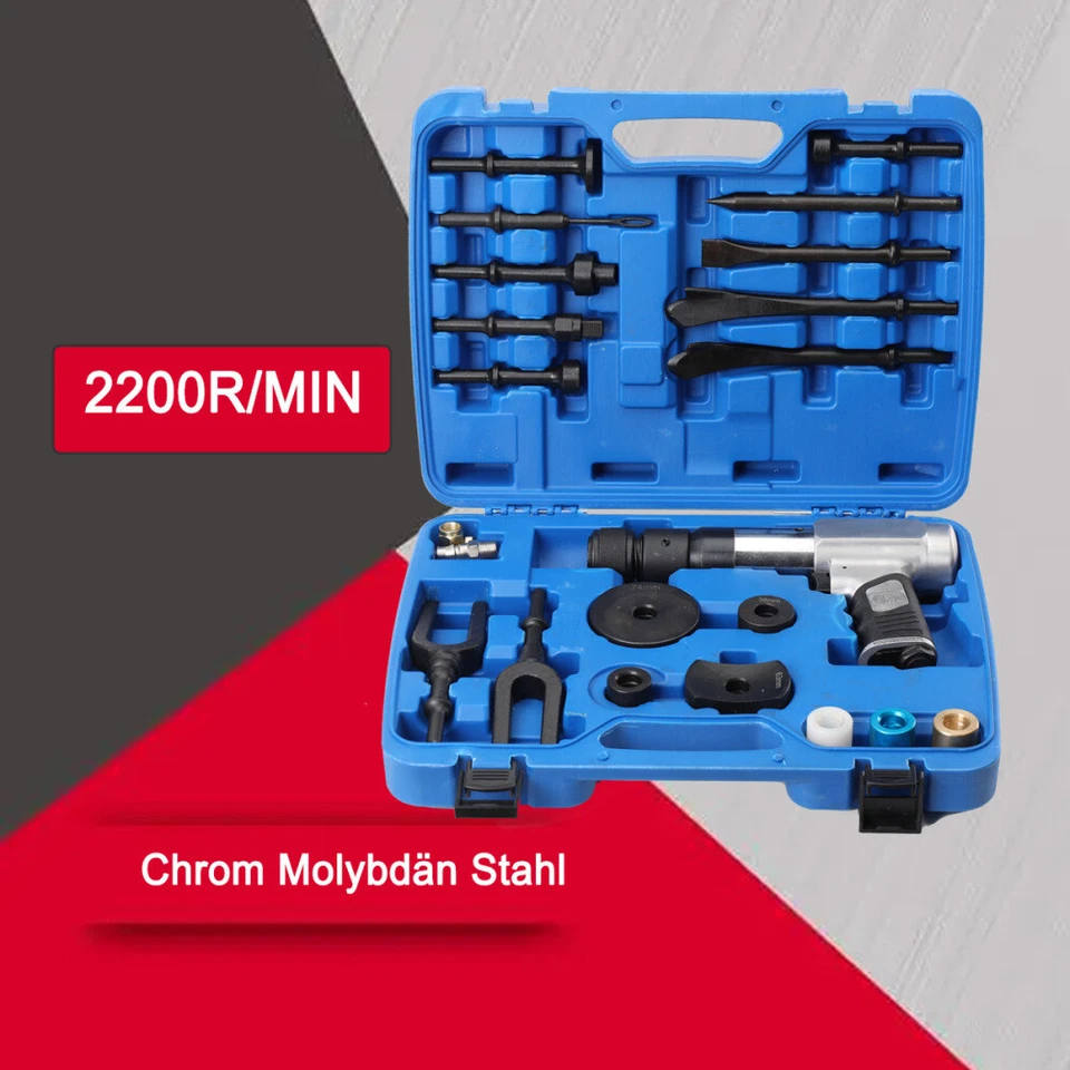 多功能气锤工具套装带外壳气动锤片凿子套件 — 第 2/4 张图片