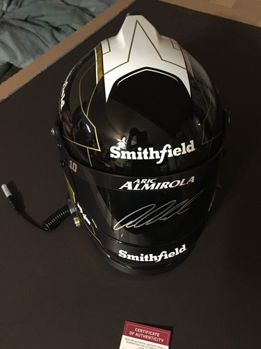 Aric Almirola Autographed Full Size Replica Smithfield Helmet - PA Witnessed - Picture 2 of 8