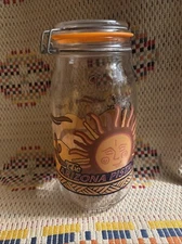 Vintage Arizona Pistachio Co. Le Parfait Super 2L Glass Jar Desert Sun Graphics