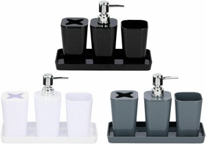 Badezimmer Bad Zubehor Set Seifenspender Zahnputzbecher Zahnbursten Becher Wc Ebay