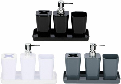 Badezimmer Bad Zubehör Set Seifenspender Zahnputzbecher Zahnbürsten