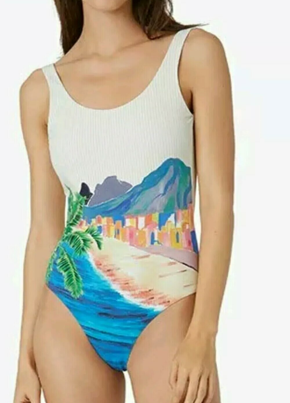 Onia Women's Kelly One Piece Swimsuit in Waikiki Scene NWT Size S/P