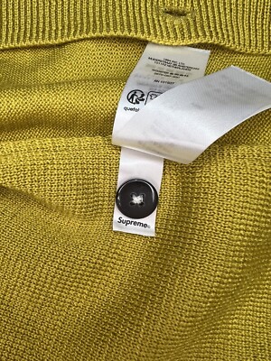 Supreme Silk Map Cardigan Size XL Mustard FW23 Week 1 New Unused