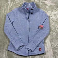 Eastern Mountain Sports Sweater Women's Large Fadeddennim Blue Emma Full Zip NWT