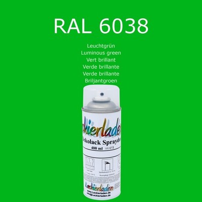 Dekolack Spraydose 400 ml RAL 6038 Leuchtgrün Luminous green Vert brillant Verde