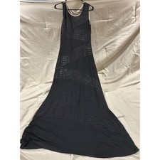 Calvin Klein Black Eyelet Maxi Dress Sleeveless CD4N15B5 Womens Gown