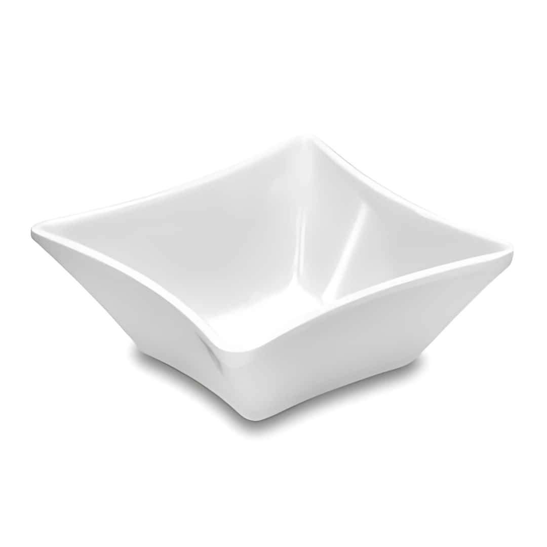 White Low Square Melamine Bowl 8 Cm | Appetizer And Antipasto Cup