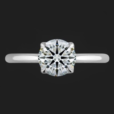 14 Karat Weißgold Ehering 0,70 kt Lab Created Rundschliff CVD-Diamant E F VVS2