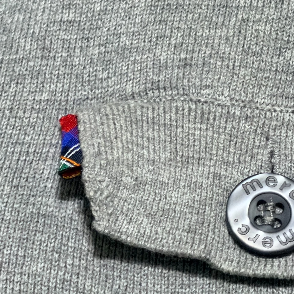 Cárdigan Suéter Merc London Rathbone Gris Para Hombre XL 100% Algodón Mod Botón Frontal Foto 4 de 4