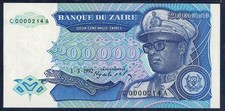 ZAIRE 4 Anfangsbuchstaben in Folge 200.000 Zaires 1992 FIOR DI STAMPA GIAN8