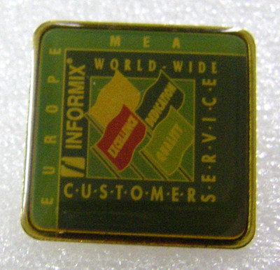Anstecknadeln INFORMIX KUNDENDIENST SGBD SOFTWARE COMPUTER Vintage Badge