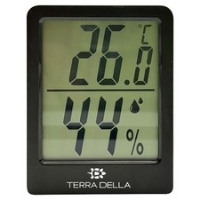 Terra Della digitales Thermo-Hygrometer schwarz f&uuml;r Terrarium, 4,5x5,8cm