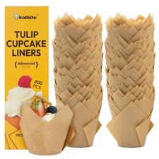 Tulip Cupcake Liners 200PCS, Muffin Baking Cups ProSmooth Brown