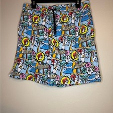 Buc-ee's Tropical Print Swim Trunks Shorts Men's M Blue Graphic Beach Surf