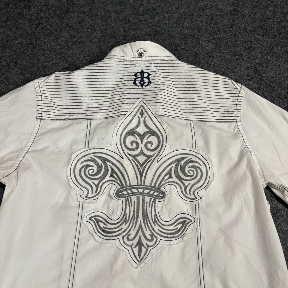 Рубашка на пуговицах Roar размер большой короткий рукав пилот вышитая белая - Изображение 4 из 4