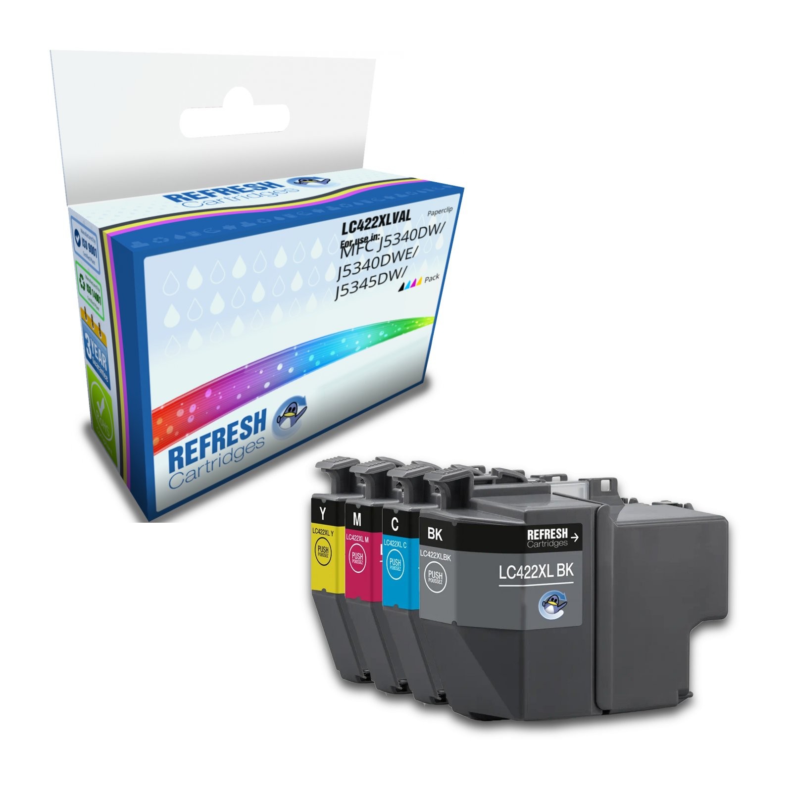 Refresh Cartridges Full Set of LC422XL Ink Compatible with Brother Printers