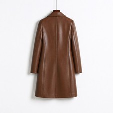 Size M Solid Leather Outer Shell Trench Coats Regular Size Coats