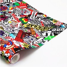 Graffiti Car Bomb Wrap Vinyl Decal 20x60 Rock Panda Sticker Wrap Self-adhesive