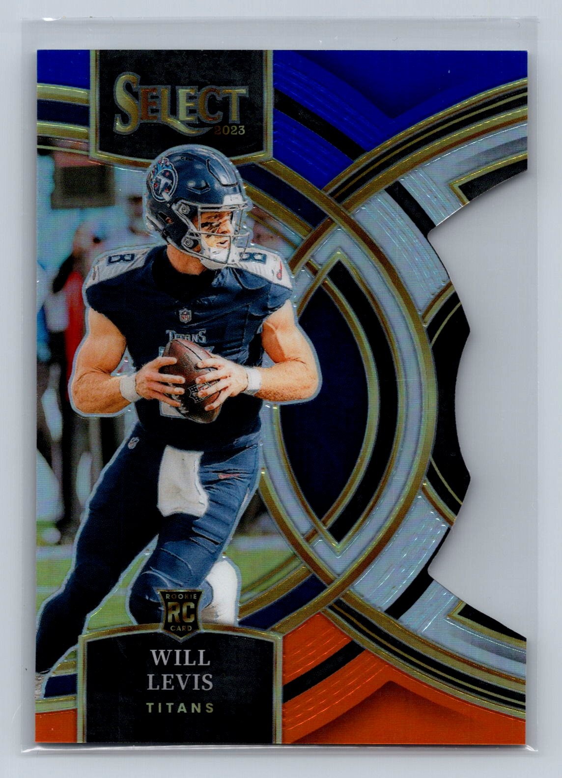 2023 Select Will Levis #148 Blue and Orange Prizms Die Cuts /35 Tennessee Titans