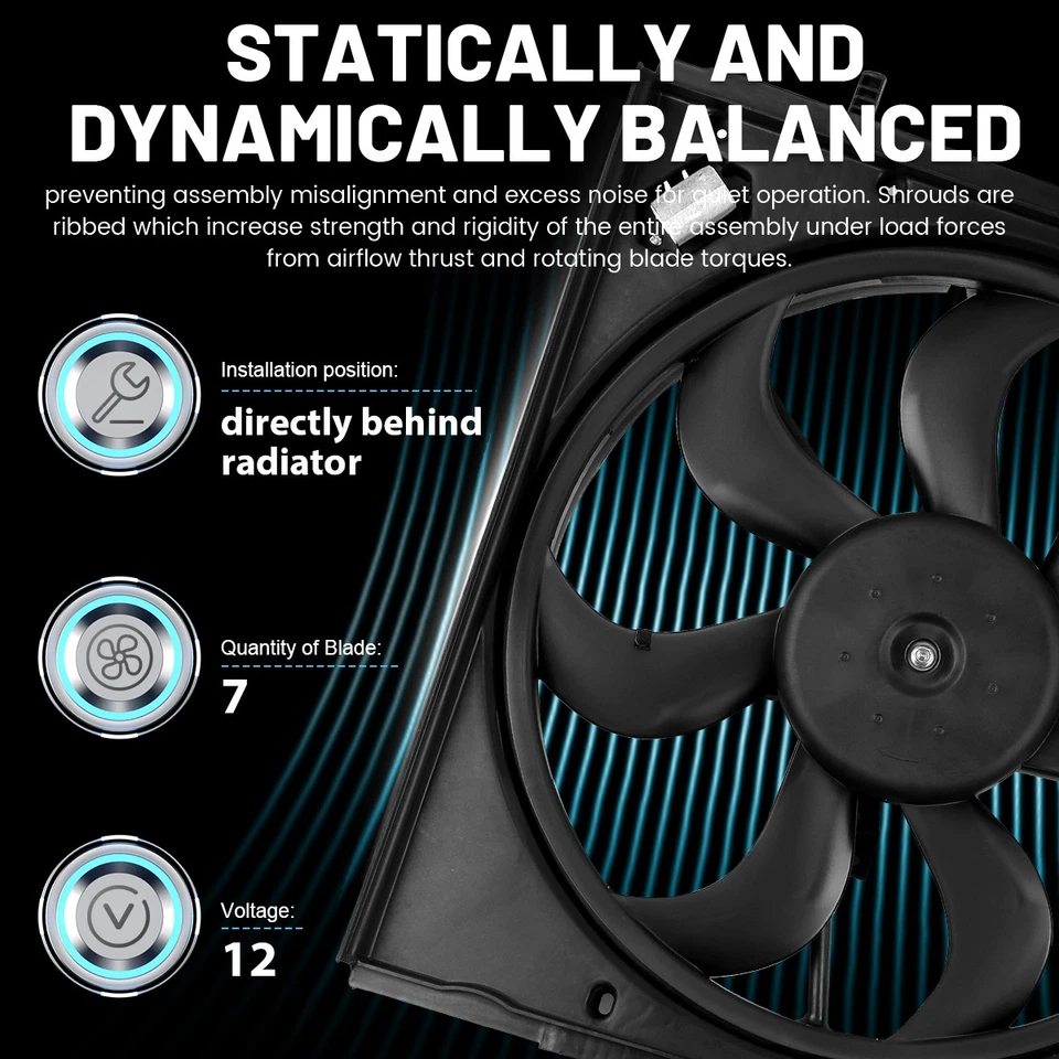 Radiator Cooling Fan Assembly for Nissan Qashqai 2017-2023 Rogue Sport 2017-2022 - Изображение 4 из 4