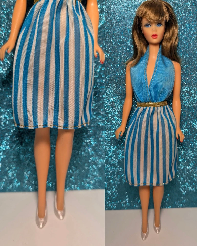 Lote de 5 vestidos vintage 66’ TNT boneca Barbie com cílios enraizados Shillman e Arlequim - Imagem 4 de 4