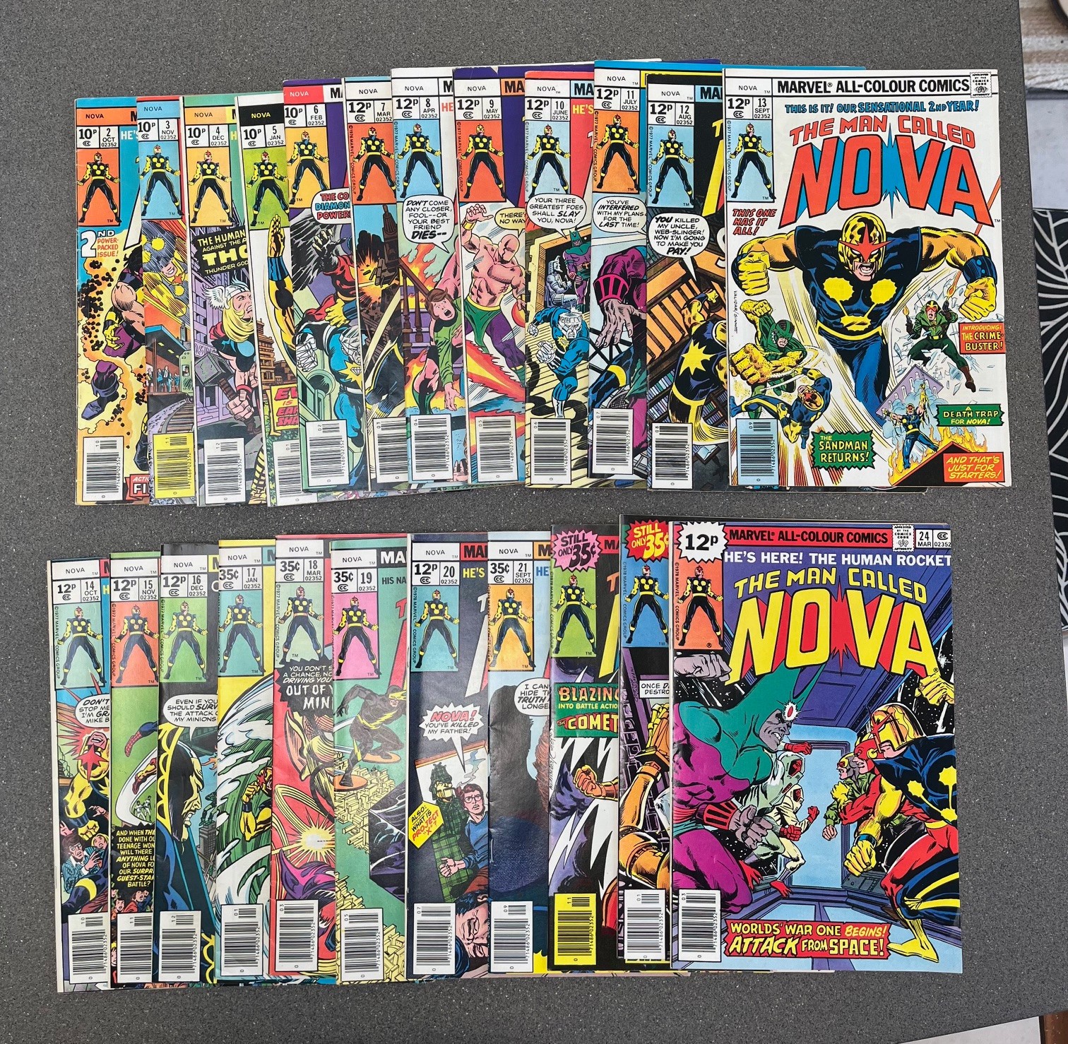 23 lot The Man Called NOVA Comics, #2-24 Run,  Marvel 1976-78.