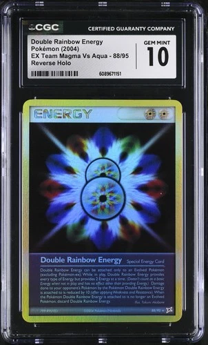 CGC 10 Double Rainbow Energy Team Magma Vs Aqua 88/95 Reverse Holo Pokemon Card