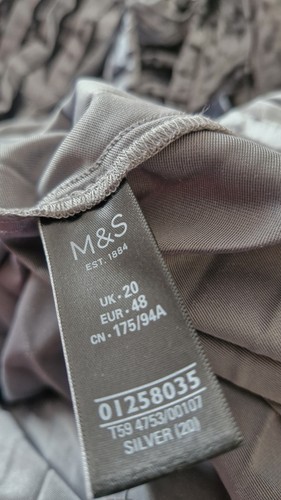 Marks & Spencer Accordion silver 'crushed velvet' pleated midi skirt.sz 20 - Picture 3 of 8