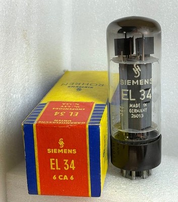 1 x NOS   Röhre  Siemens  Mullard xf2 oo getter EL34 6CA7